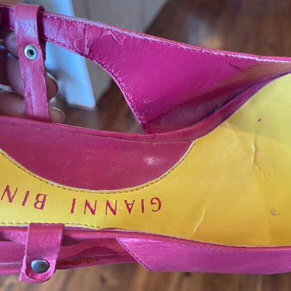 Gianni Bini Pink Leather slides Sz 7.5 - Picture 7 of 7